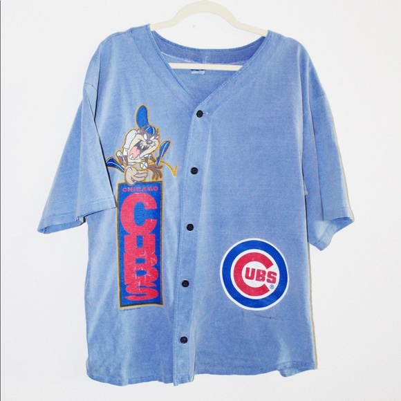 Rare Vintage Chicago Cubs X Looney Tunes Jersey Shirt - Picture 1 of 3